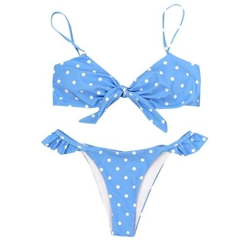 Maroon Ourea Swimwear L / Blue Womens Dot Print Bikini Push-up Bikinis Swimwear Swimsuit Beachwear