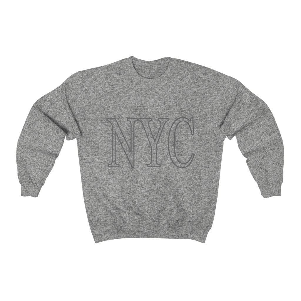 Yellow Pandora Tops & Blouses Womens Gray NYC Crewneck Sweatshirt