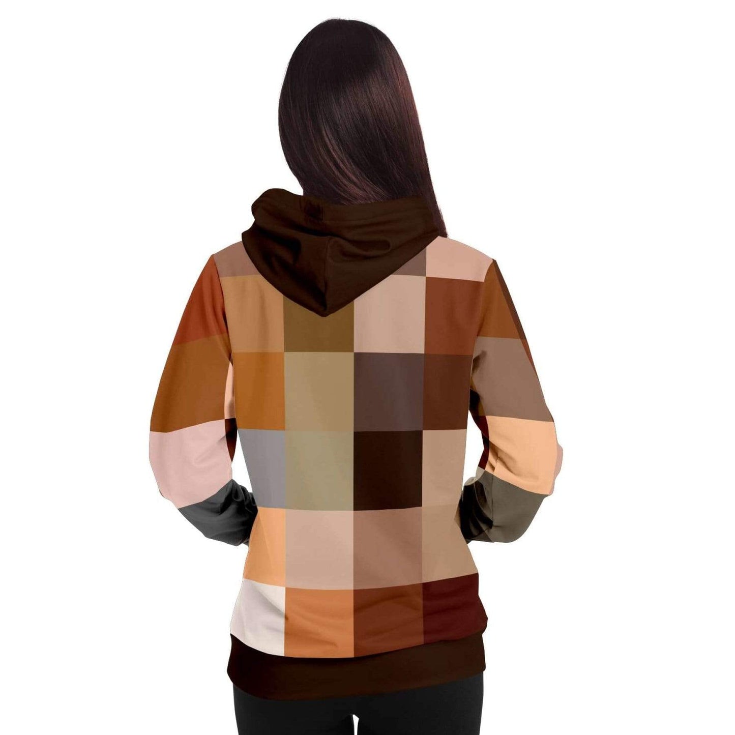 Grey Coco Activewear Womens Hoodies, Brown Natural Tones Graphic Style Hooded Sweatshirt