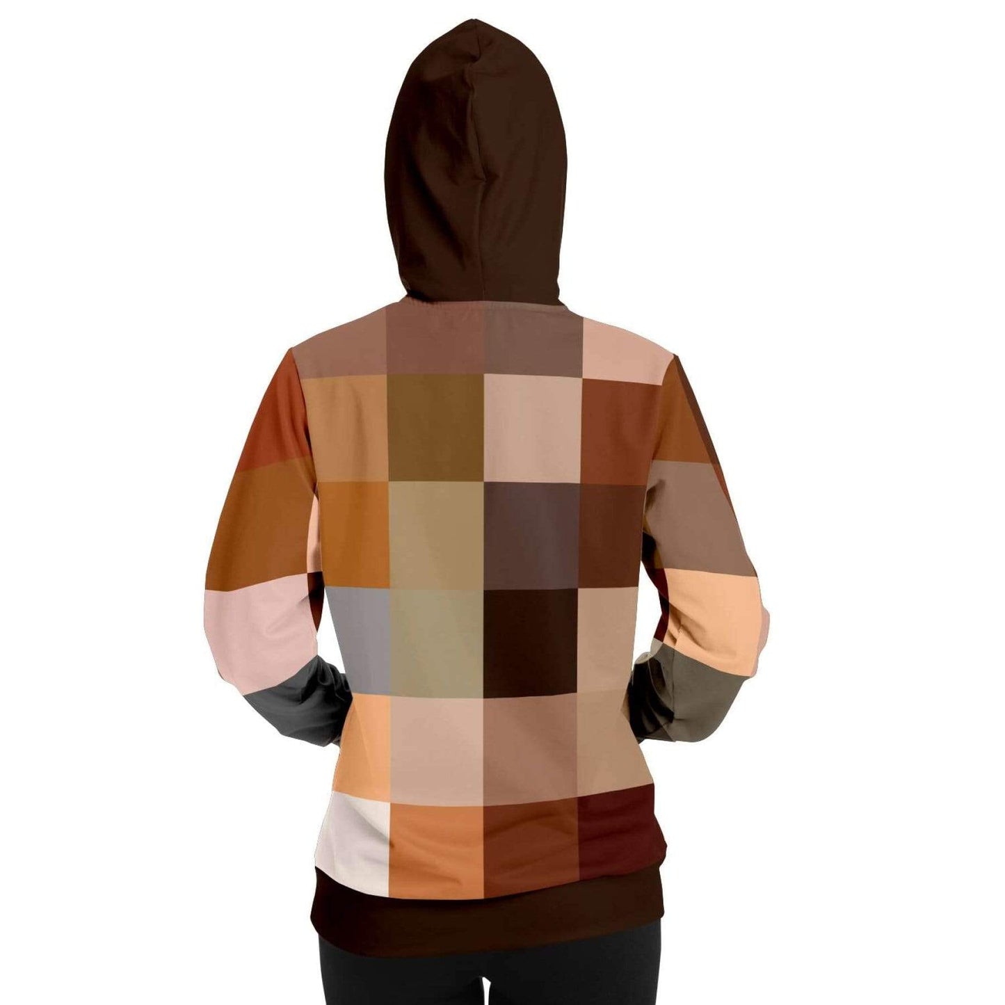 Grey Coco Activewear Womens Hoodies, Brown Natural Tones Graphic Style Hooded Sweatshirt