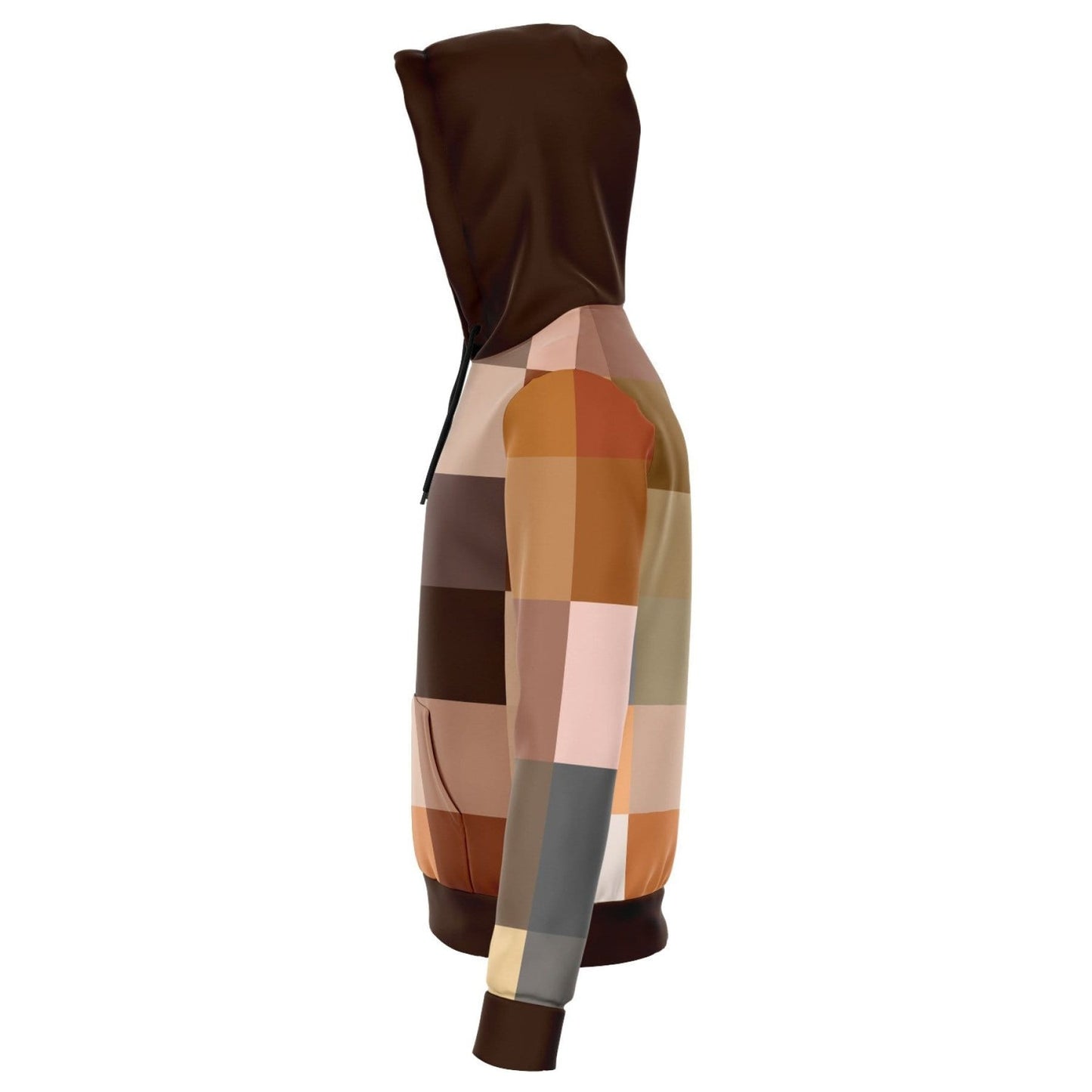 Grey Coco Activewear Womens Hoodies, Brown Natural Tones Graphic Style Hooded Sweatshirt