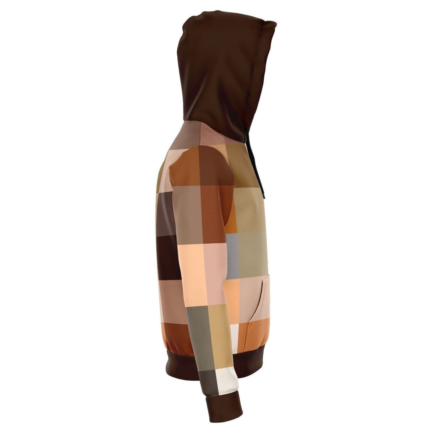 Grey Coco Activewear Womens Hoodies, Brown Natural Tones Graphic Style Hooded Sweatshirt