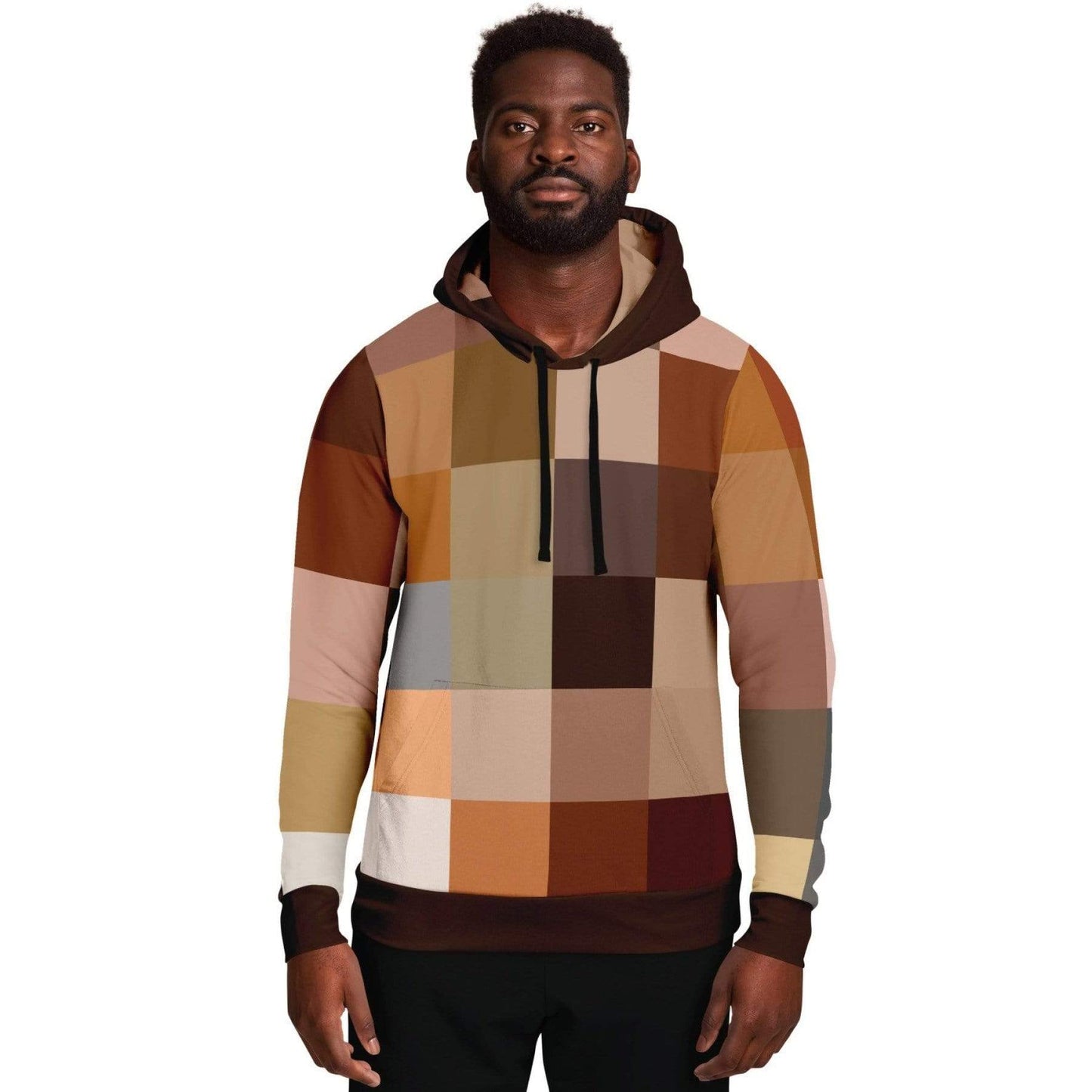 Grey Coco Activewear Womens Hoodies, Brown Natural Tones Graphic Style Hooded Sweatshirt