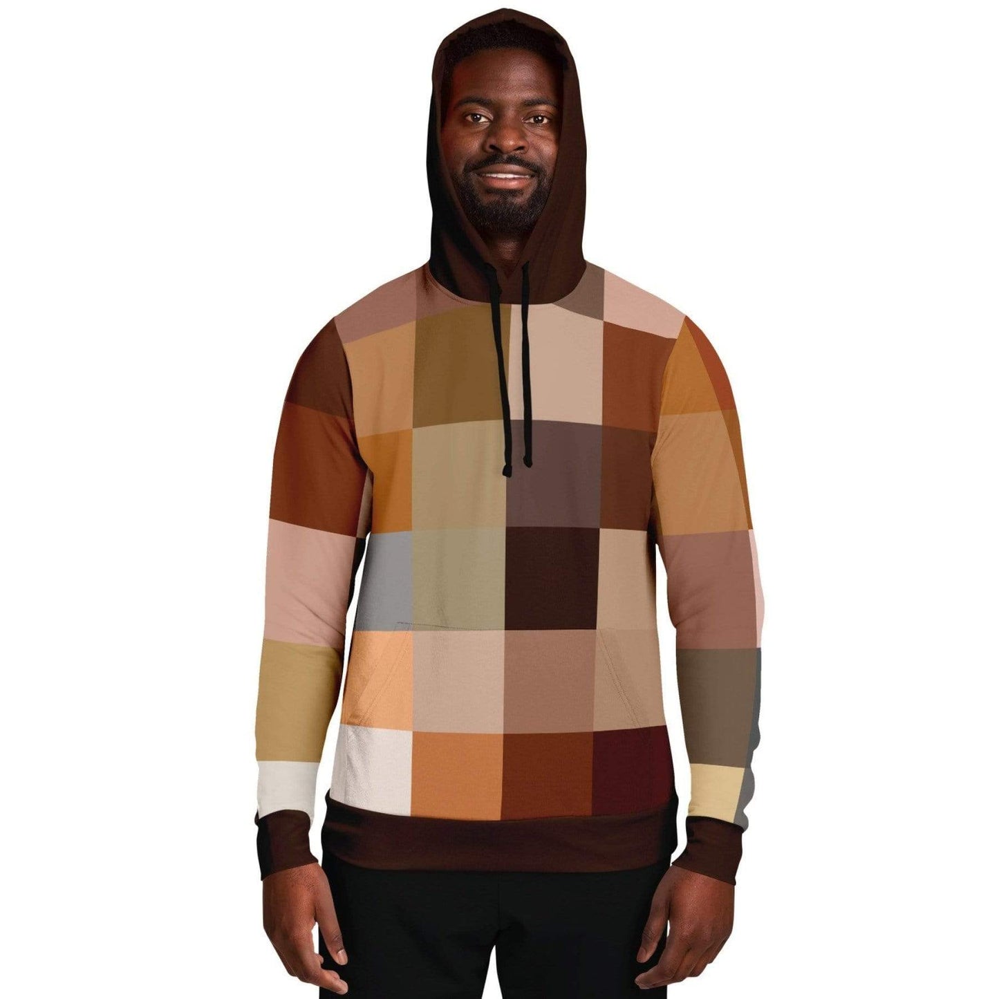 Grey Coco Activewear Womens Hoodies, Brown Natural Tones Graphic Style Hooded Sweatshirt