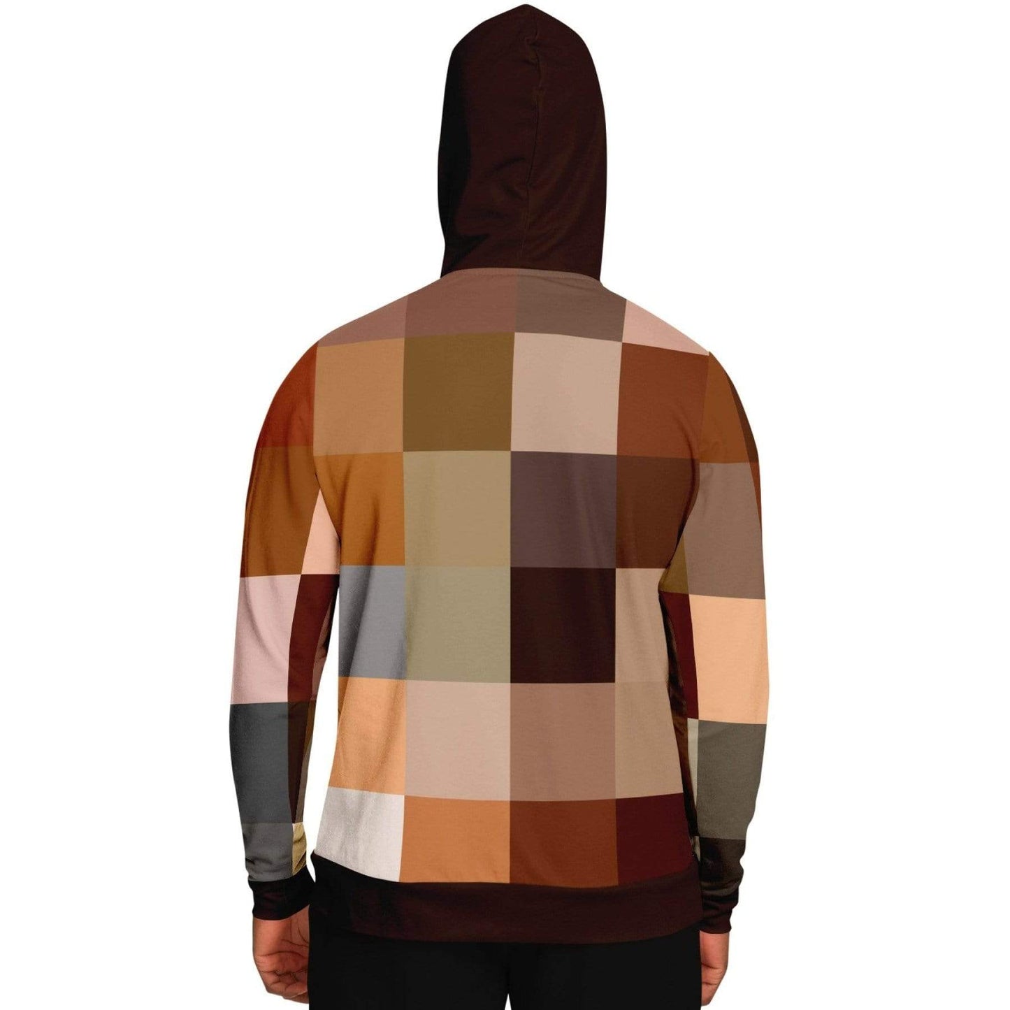 Grey Coco Activewear Womens Hoodies, Brown Natural Tones Graphic Style Hooded Sweatshirt