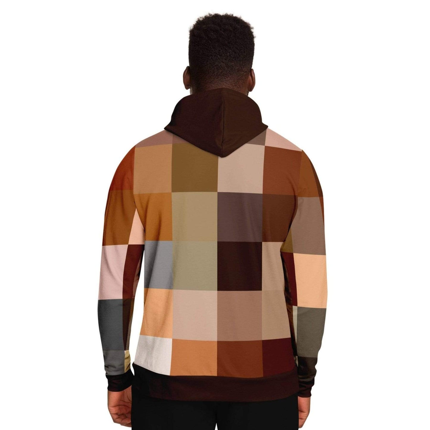 Grey Coco Activewear Womens Hoodies, Brown Natural Tones Graphic Style Hooded Sweatshirt