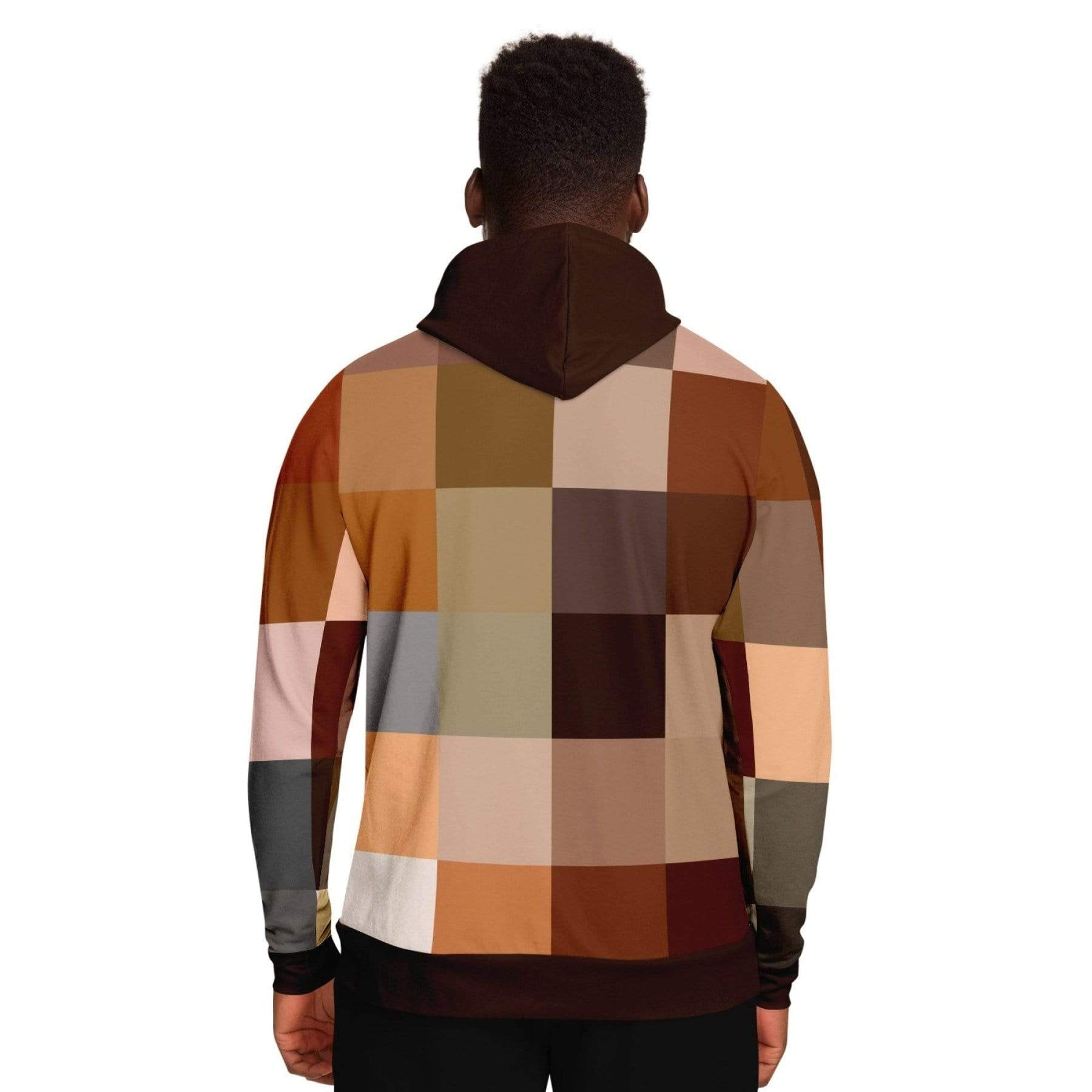 Grey Coco Activewear Womens Hoodies, Brown Natural Tones Graphic Style Hooded Sweatshirt