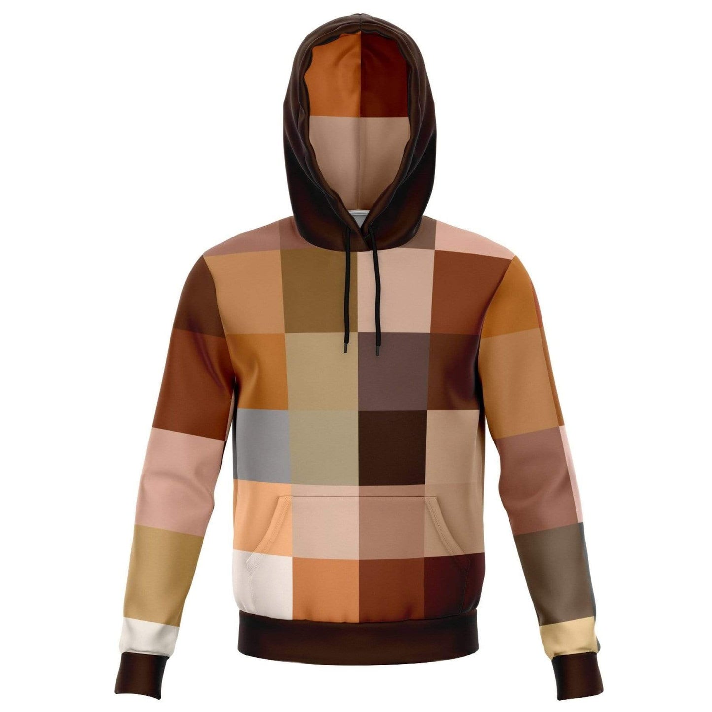 Grey Coco Activewear Womens Hoodies, Brown Natural Tones Graphic Style Hooded Sweatshirt