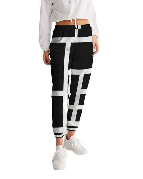 Grey Coco Activewear L Womens Sportswear, Black And White Block Style Track Pants