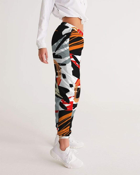 Grey Coco Activewear Womens Sportswear, Black Red And White Color Swatch Style Track Pants