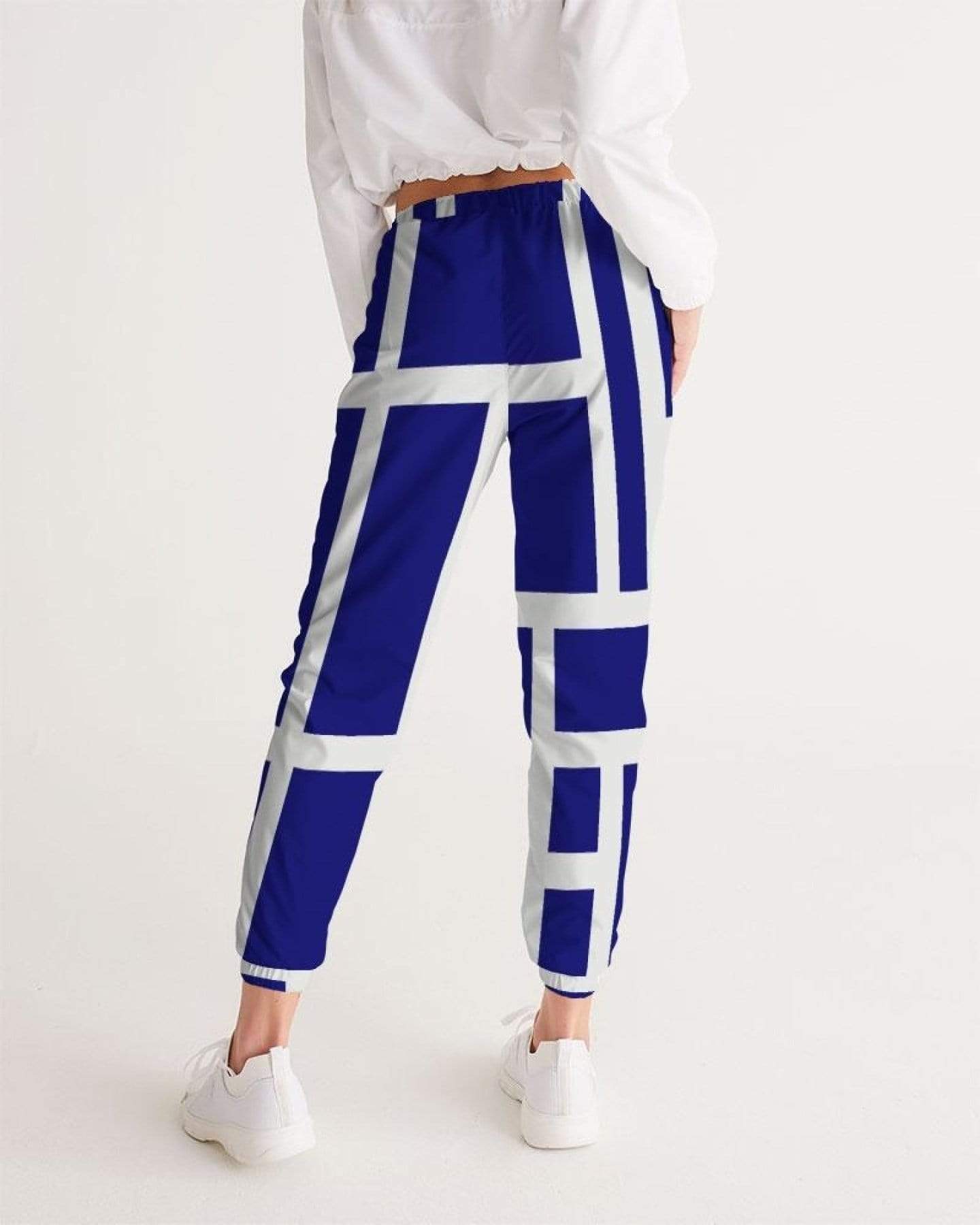 Grey Coco Activewear Womens Sportswear, Blue And White Block Style Track Pants