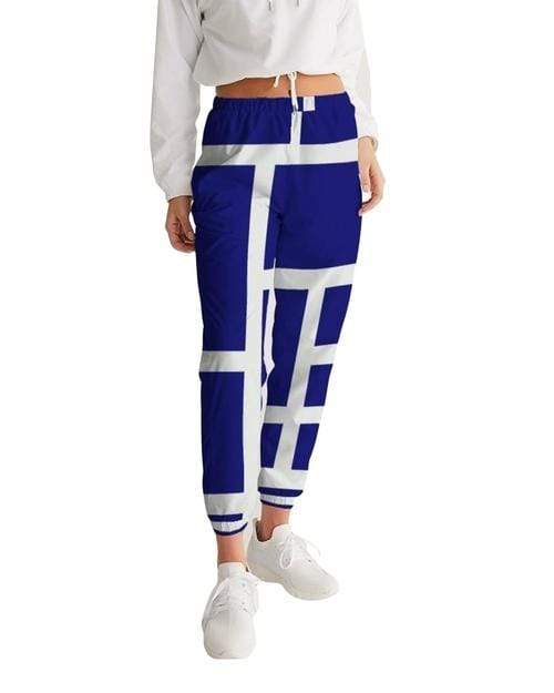 Grey Coco Activewear L Womens Sportswear, Blue And White Block Style Track Pants