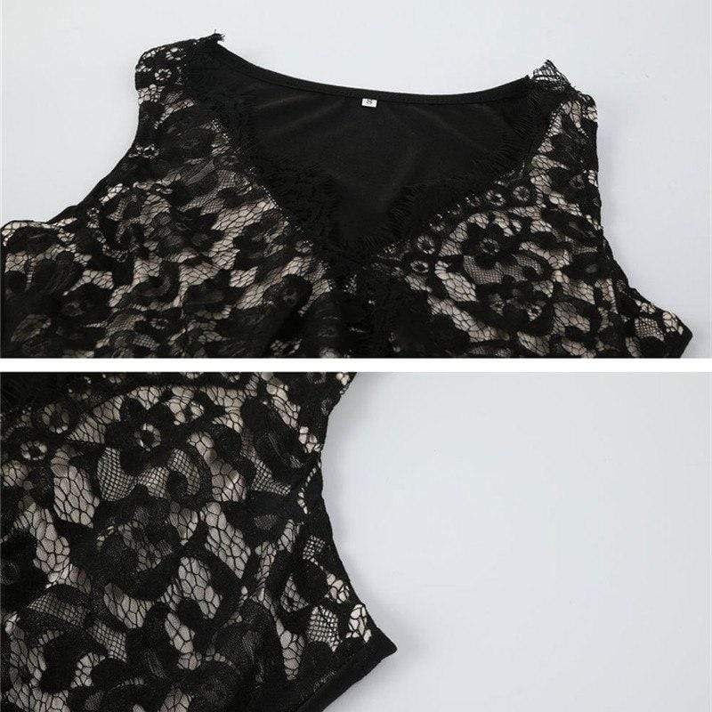 hansleii WSYORE Sexy Lace Tops Women 2018 New Summer Fashion Deep V-neck Sleeveless Vest Female Hot Sales Black Color Tank Top NS158