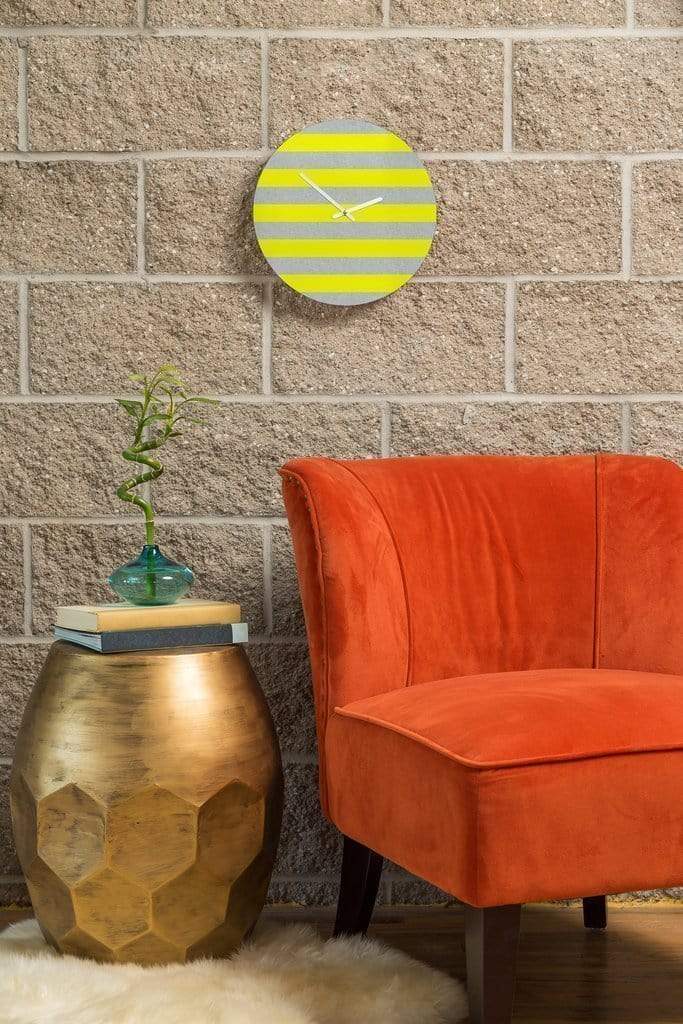 Scorpius Clocks YELLOW LINES WALL CLOCK