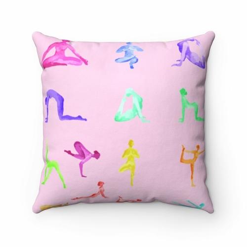 Yellow Pandora Home Decor 14" x 14" Yoga Sanctuary Square Pillow