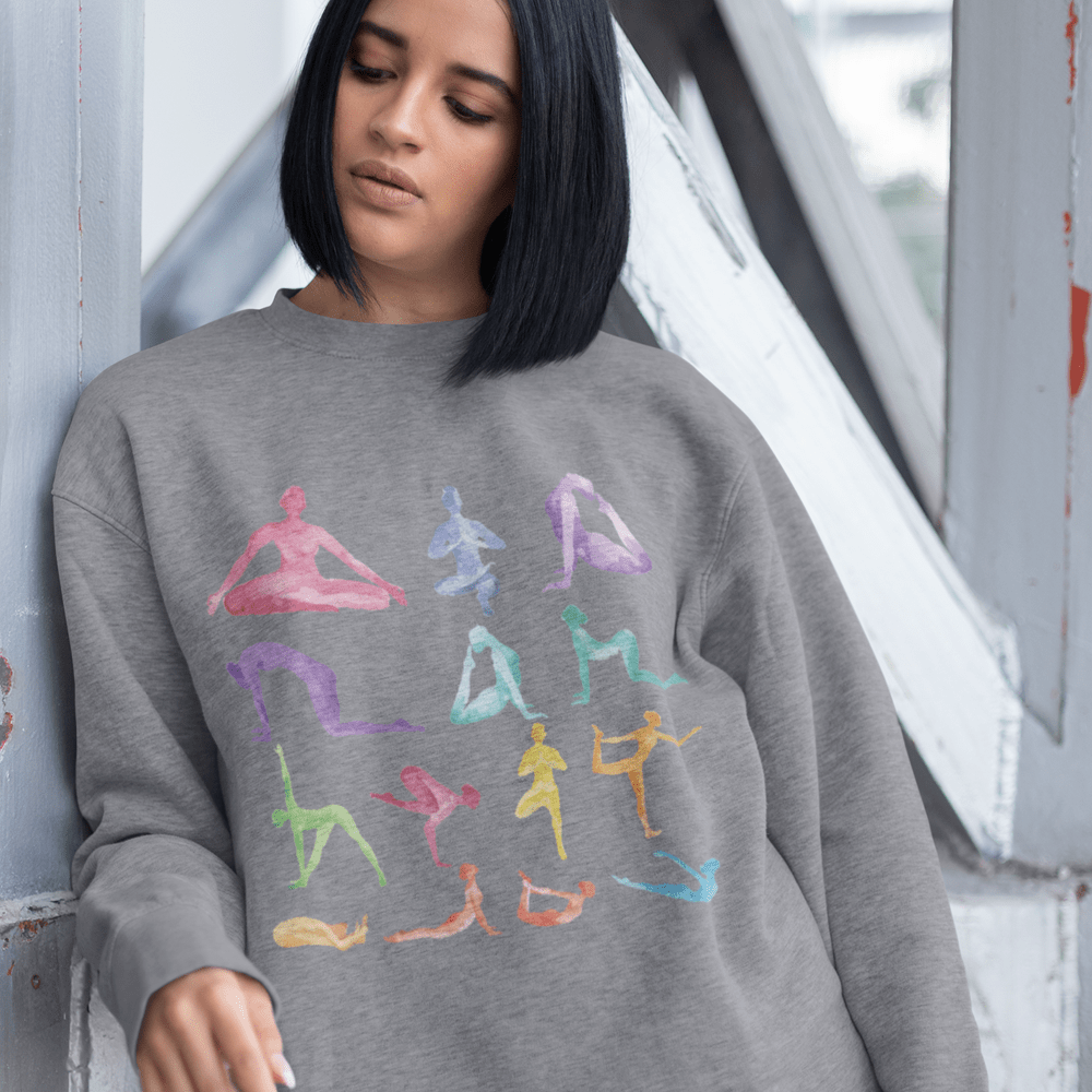 Yellow Pandora Sweaters & Hoodies Yoga Theme Crewneck Sweatshirt
