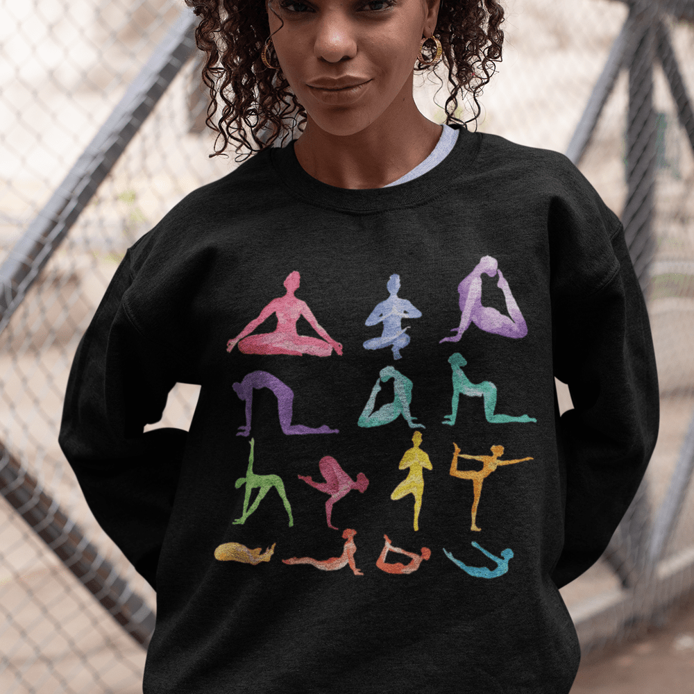 Yellow Pandora Sweaters & Hoodies Yoga Theme Crewneck Sweatshirt
