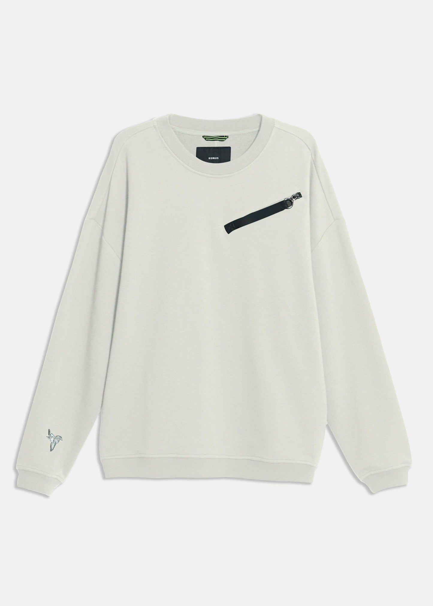 Lemon Hera Men's Clothing Zipper Chest Pocket Off White Sweatshirt