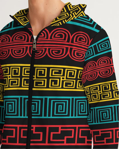 Mens Hooded Windbreaker - Multicolor Water Resistant Jacket - Je7y0x