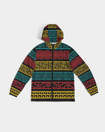 Mens Hooded Windbreaker - Multicolor Water Resistant Jacket - Je7y0x