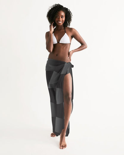 Sheer Black Squared Swimsuit Cover Up
