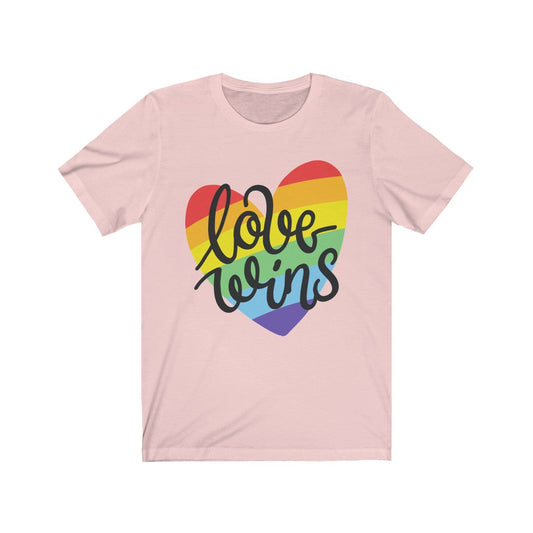 Love Wins Rainbow Heart LGBT T-Shirt