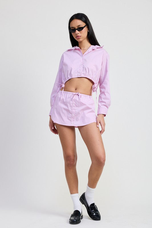 MINI SKORT WITH WAIST DRAWSTRING