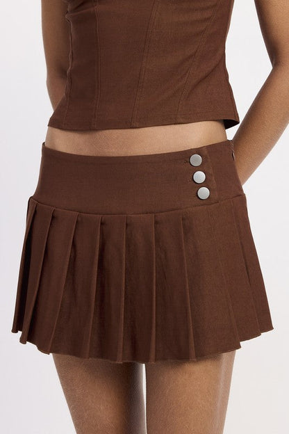 PLEATED MINI SKORT