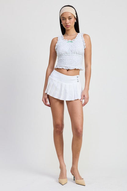 PLEATED MINI SKORT