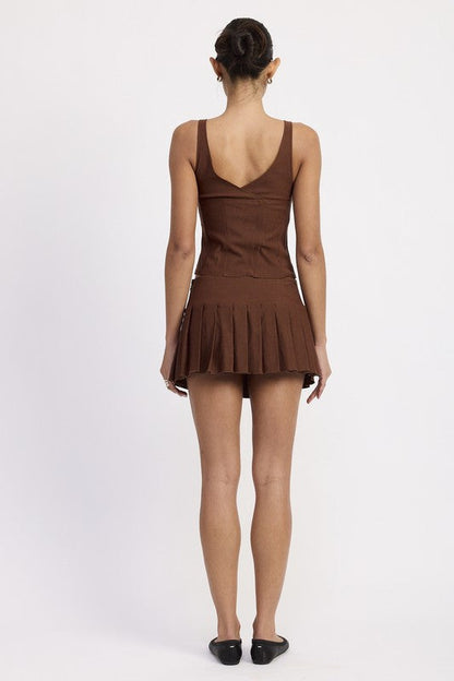 PLEATED MINI SKORT