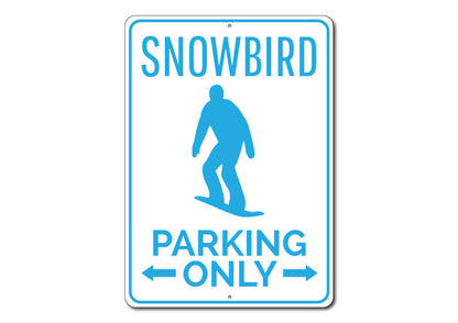 Snowboarder Parking Sign