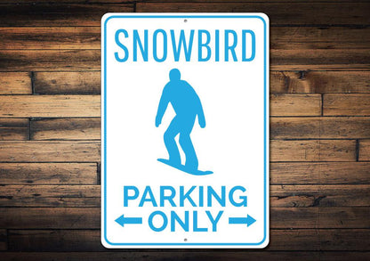 Snowboarder Parking Sign