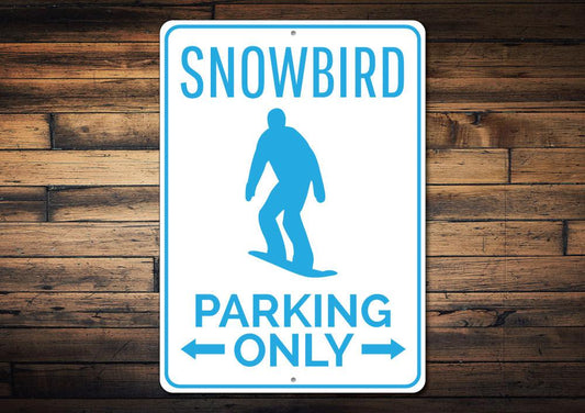 Snowboarder Parking Sign
