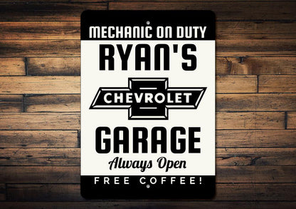 Chevy Mechanic Garage Sign