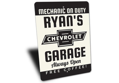 Chevy Mechanic Garage Sign