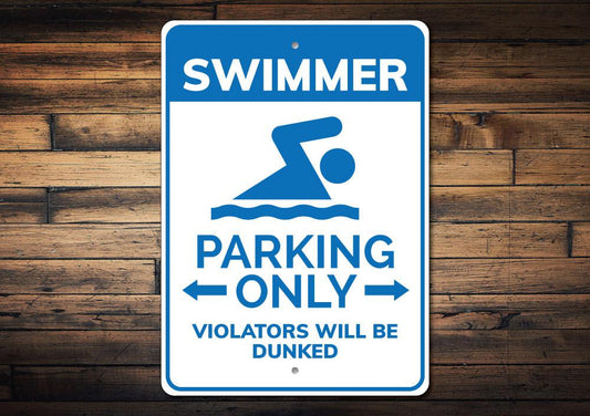 Swimmer Parking Sign