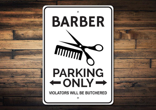 Barber Parking Sign