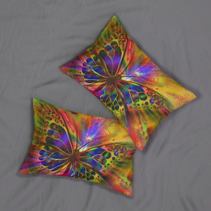 Decorative Lumbar Throw Pillow - Purple Butterfly