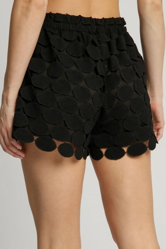 Umgee Full Size Polka Dot Lace Women's Shorts Plus Size