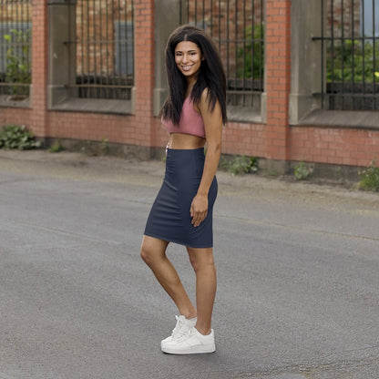 Womens Skirt - Navy Blue Pencil Skirt