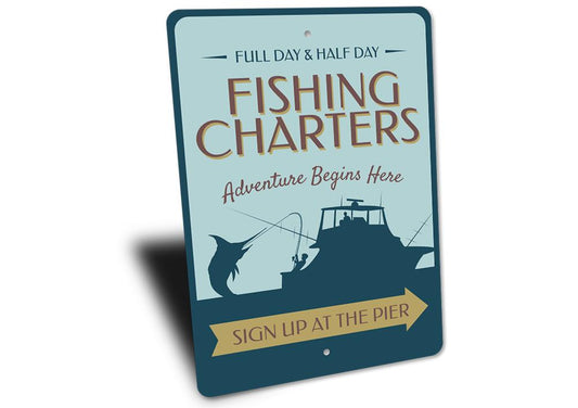 Fishing Charter Arrow Sign