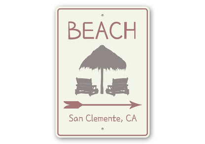 Beach Directional Arrow Sign