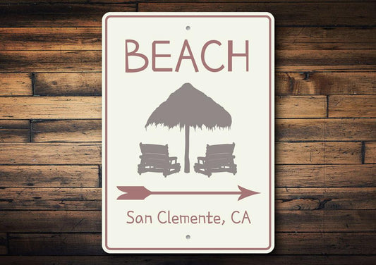 Beach Directional Arrow Sign