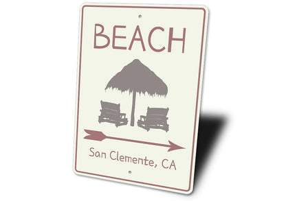Beach Directional Arrow Sign