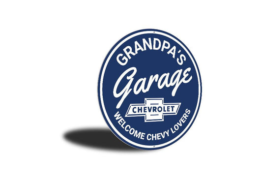 Grandpa's Garage Chevy Lovers Car Sign