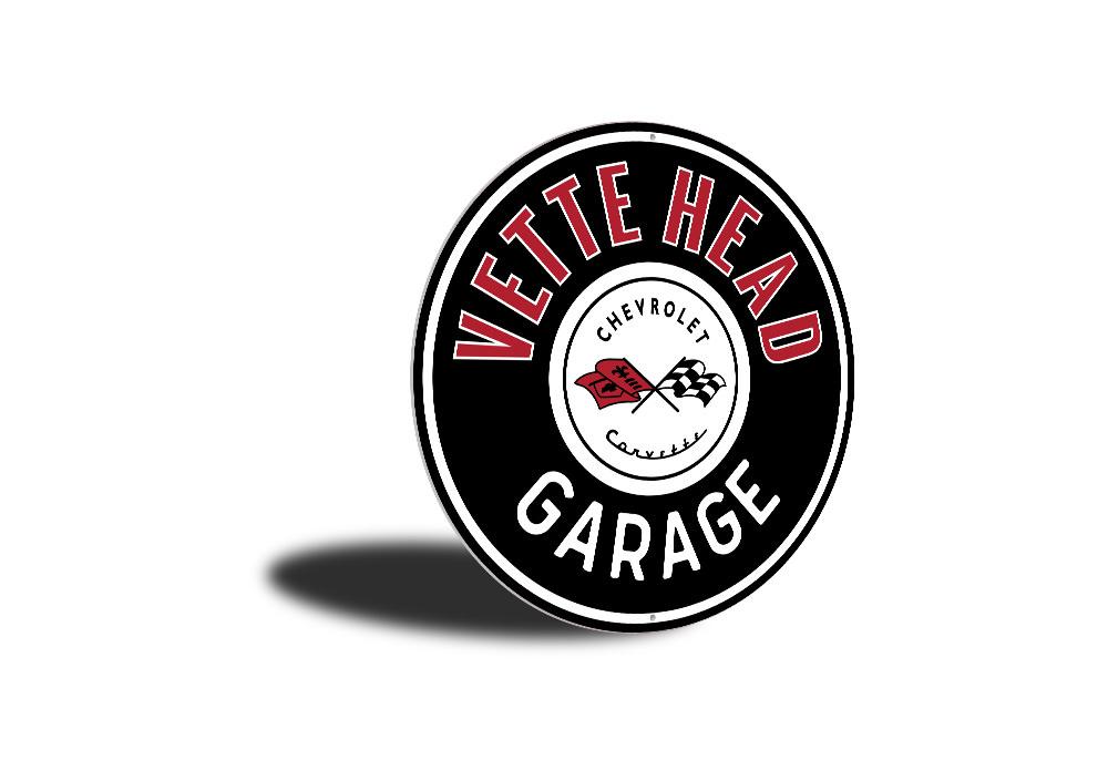 Vette Head Garage Car Sign