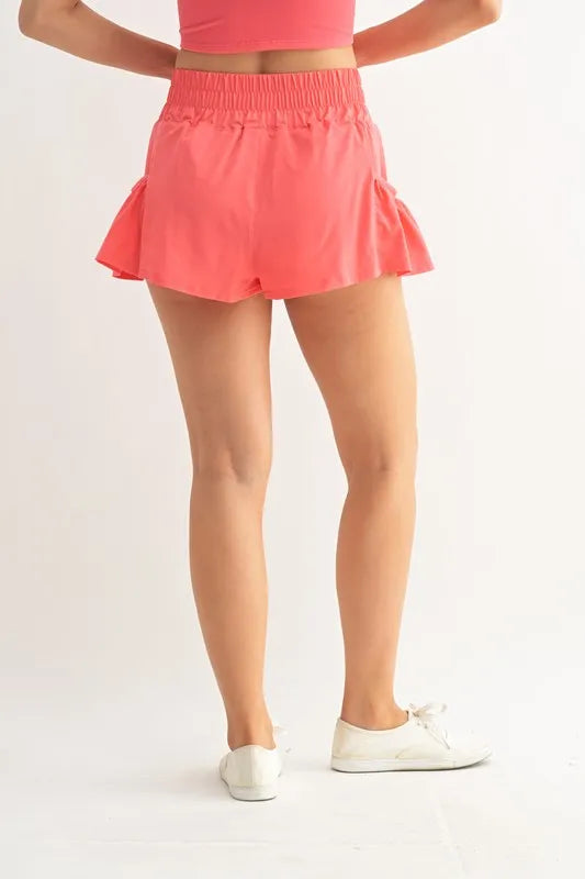 MONO B Smocked High Waist Women's Shorts