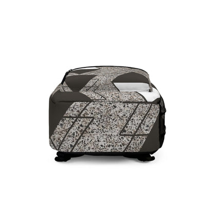 Backpack - Large Water-resistant Bag - Brown and White Triangular