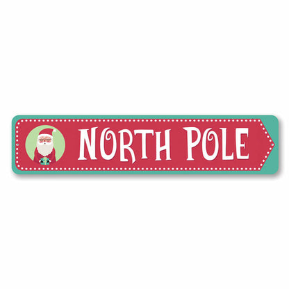 North Pole Santa Arrow Sign