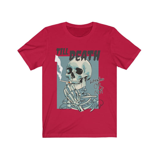 Smoking Skeleton til Death T-Shirt